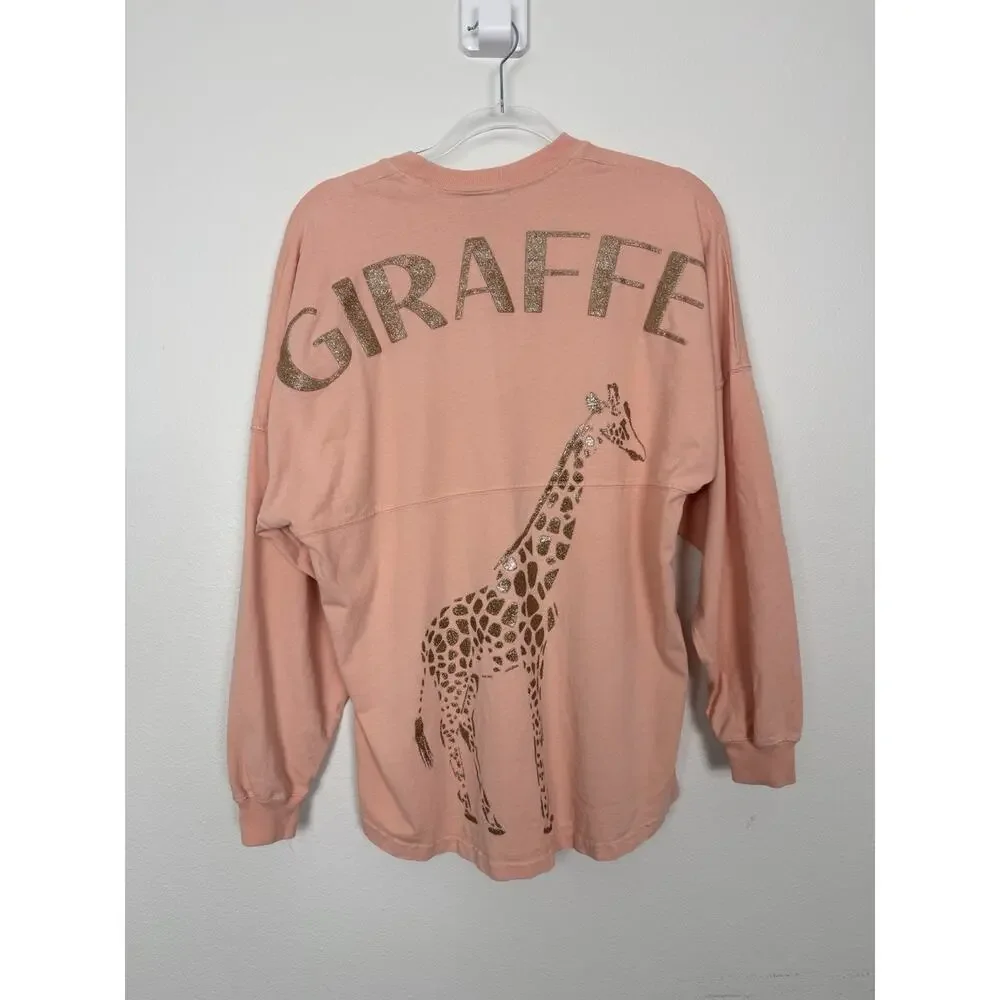 Busch Gardens Spirit Jersey Women’s Small Top Shirt Giraffe Sparkle Glitter - Picture 1 of 10